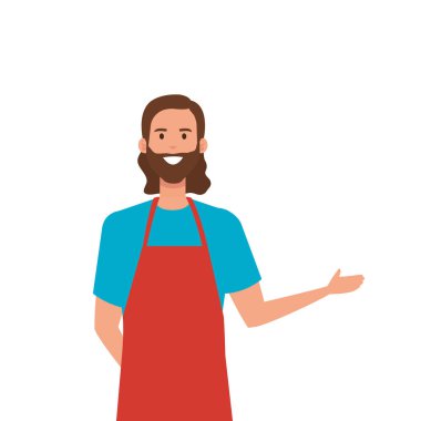 İzole satıcı adam vektör tasarımı