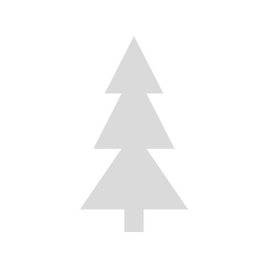 Çam ağacının silueti izole edilmiş Noel ikonu