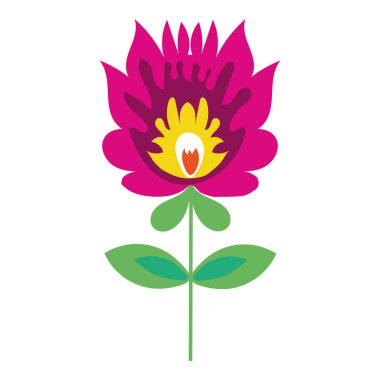 beautiful flowers and leafs garden decorative icon