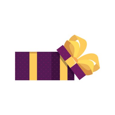 Sarı papyon vektör tasarımlı münferit bir hediye.