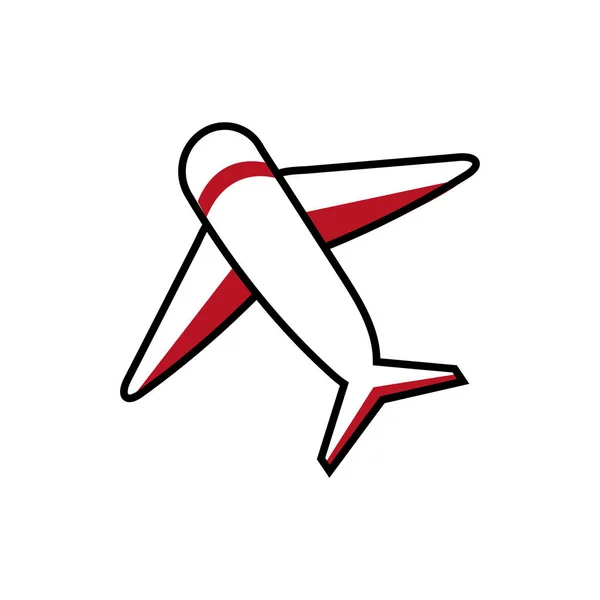 Avião voando viagem ícone isolado — Vetor de Stock