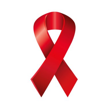Aids gündüz farkındalığı kurdelesi izole edilmiş simge
