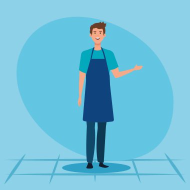 Dükkan satıcısı erkek vektör tasarımı