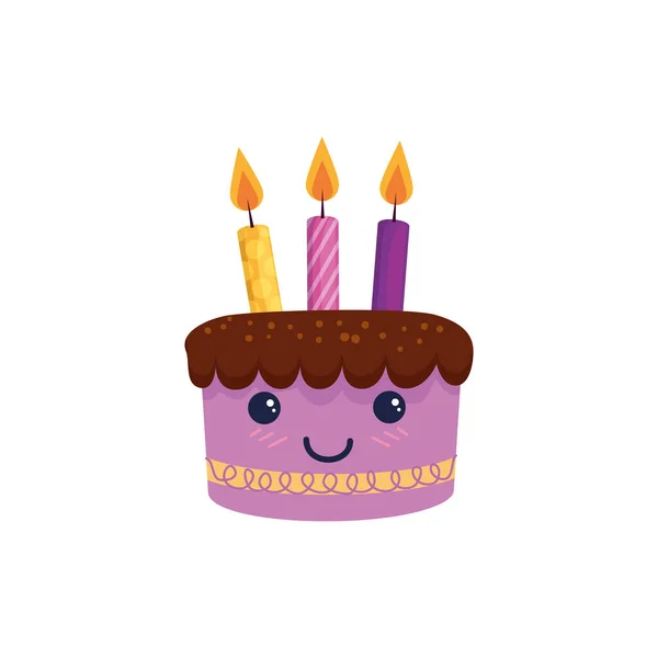 Happy birthday cake cartoon vector design — Stockový vektor