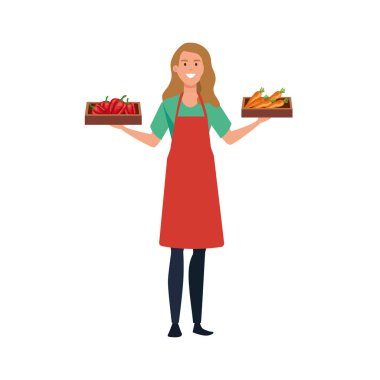 İzole satıcı kadın vektör tasarımı