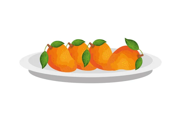 Diseño aislado de vectores de frutas de mangos — Vector de stock