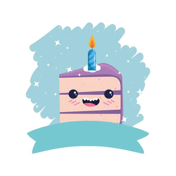 Alles Gute zum Geburtstag Kuchen Cartoon-Vektor-Design — Stockvektor