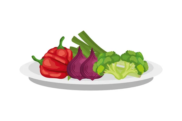 新鮮で健康的な野菜の単離されたアイコン — ストックベクタ