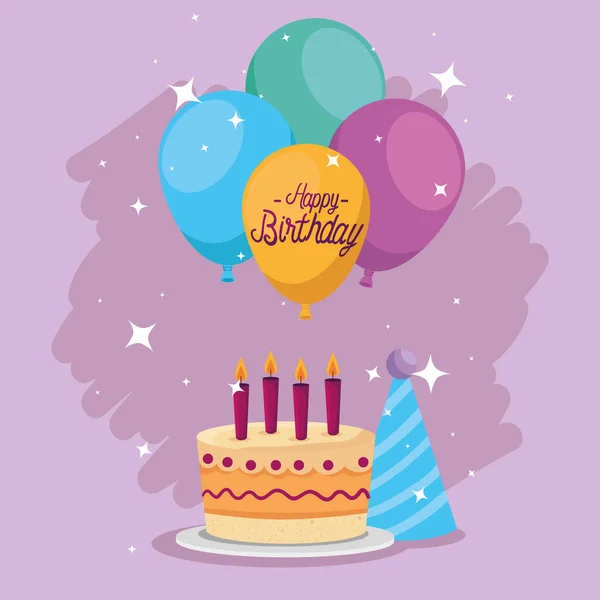 Χαρούμενα γενέθλια τούρτα διάνυσμα σχεδιασμό — Διανυσματικό Αρχείο