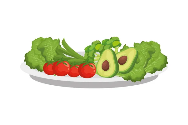 fresh and healthy vegetable isolated icon