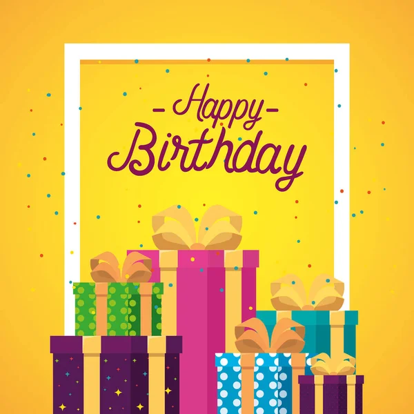 Happy Birthday gifts vector design — Stockový vektor