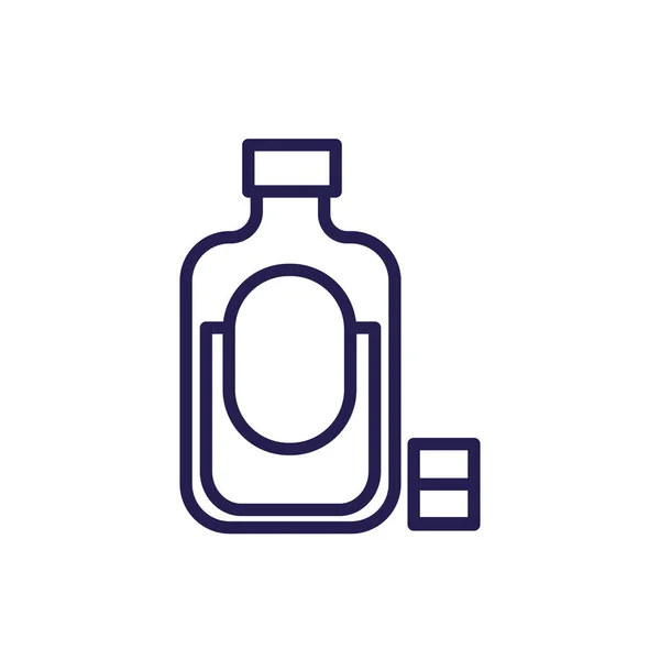 Botella de tequila mexicana y taza de relleno icono de estilo — Vector de stock