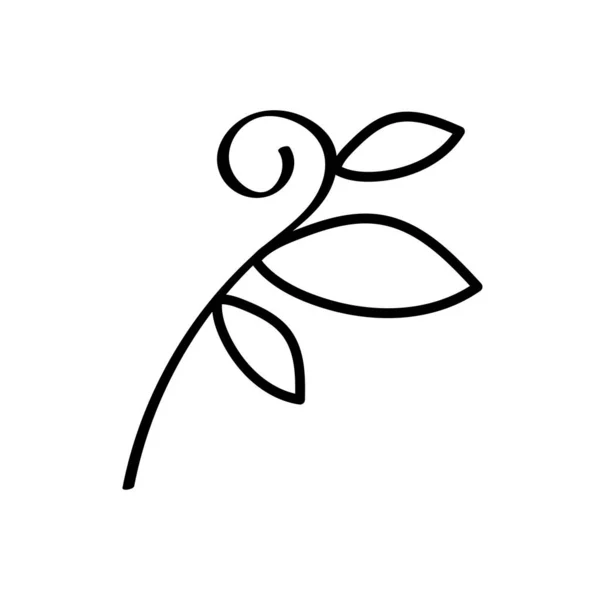 Ветвь с иконкой завода листочков — стоковый вектор