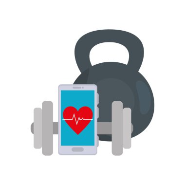 Sağlıklı spor salonlarına sahip akıllı telefon aygıtı