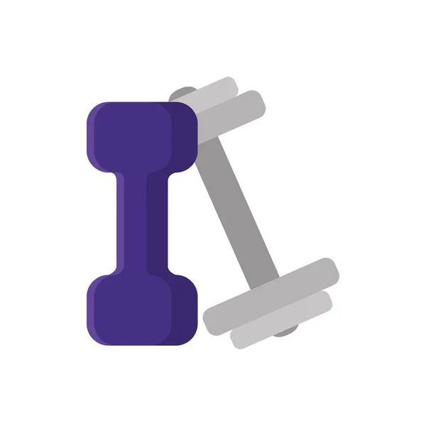 Set van halter apparatuur sportschool geïsoleerde pictogram — Stockvector