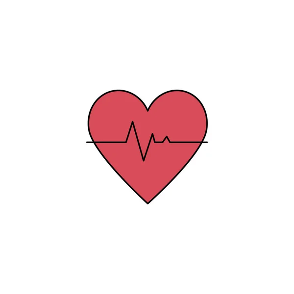 Icona del battito cardiaco isolato — Vettoriale Stock