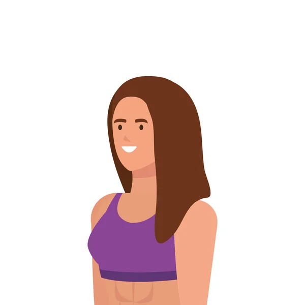 Jeune femme athlète avatar personnage — Image vectorielle