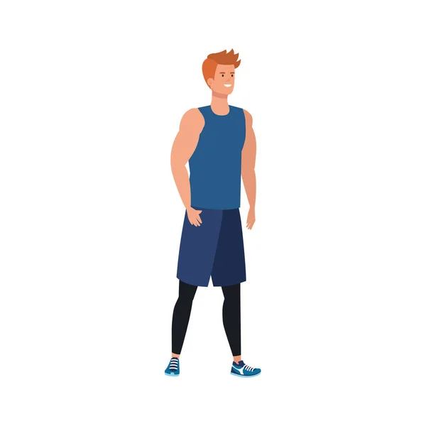 Young man athlete avatar character — Stock Vector