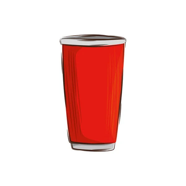 Чашка пластикового напою ізольована іконка — стоковий вектор