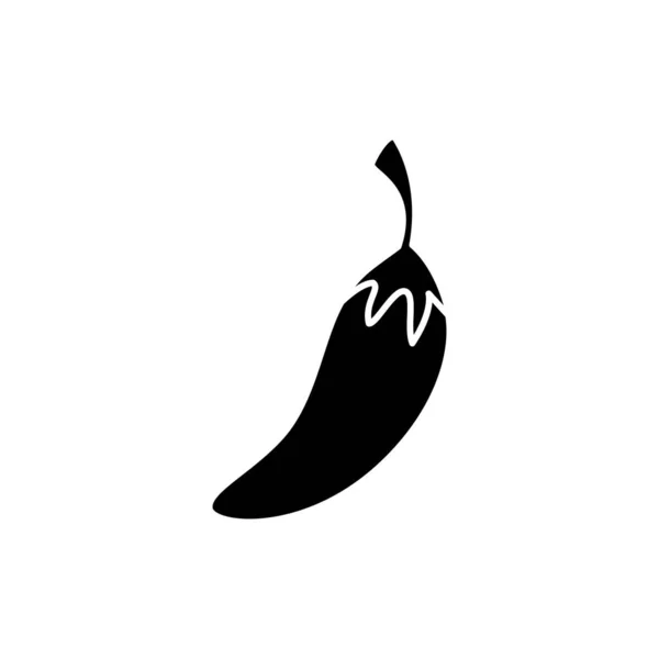 Sziluett chili paprika friss növényi izolált ikon — Stock Vector