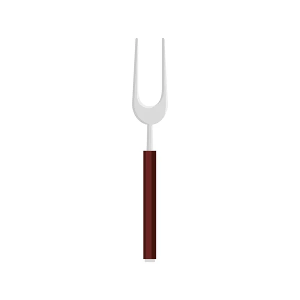 Fork barbecue cutlery tool isolated icon — Stock Vector
