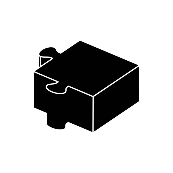 Silhouette eines Puzzlestücks isoliert Symbol — Stockvektor