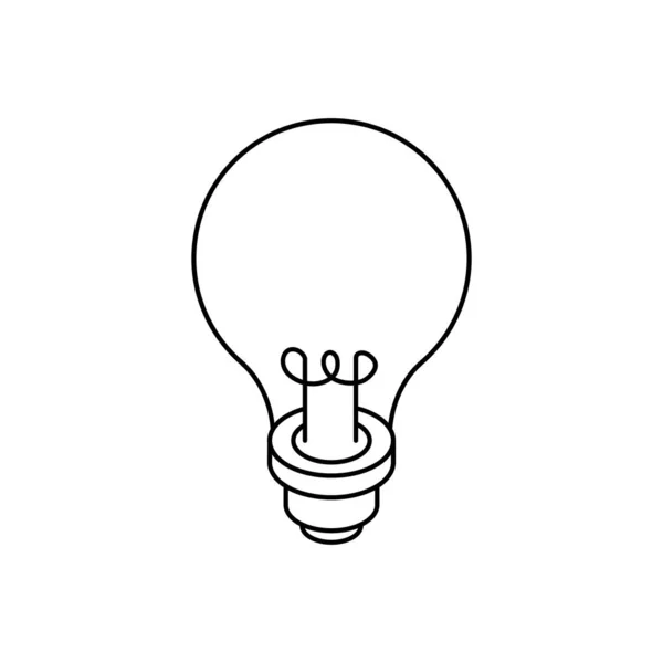 Lâmpada ideia ícone de estilo de linha de lâmpada — Vetor de Stock