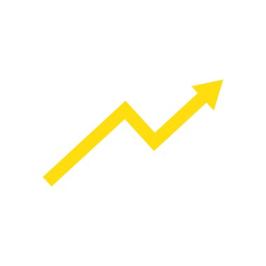 İzole edilmiş Artırılmış ok ikonu vektör tasarımı