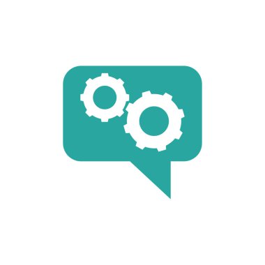 İletişim balonu ve vites vektör tasarımı