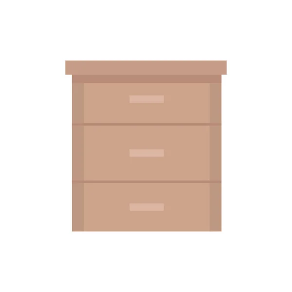 Wooden drawer furniture isolated icon — Stock Vector