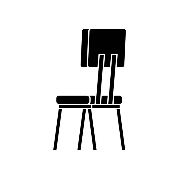 Silhouet van houten stoelmeubelen geïsoleerd icoon — Stockvector