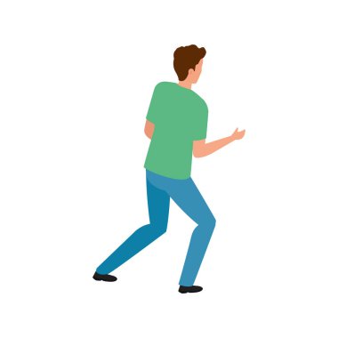 Geri genç adam avatar karakter simgesi