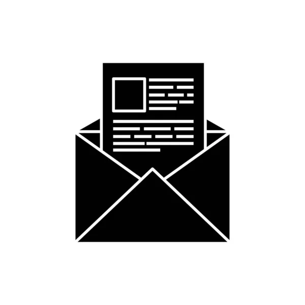 Zarf e- posta iletişimi silueti izole edilmiş simge — Stok Vektör