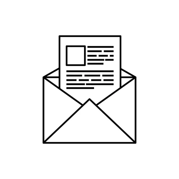 Busta mail linea di comunicazione icona stile — Vettoriale Stock