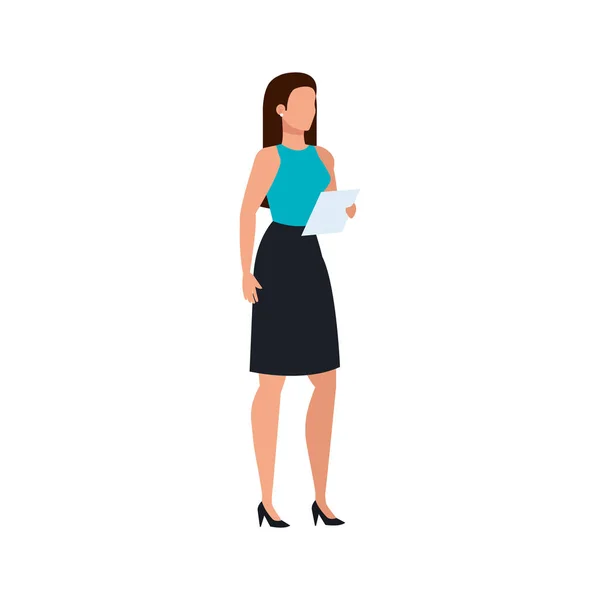 Business woman elegant avatar character — Stock Vector