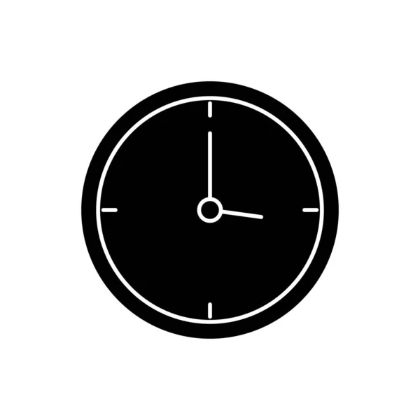 Silhouette of clock wall time isolated icon — ストックベクタ