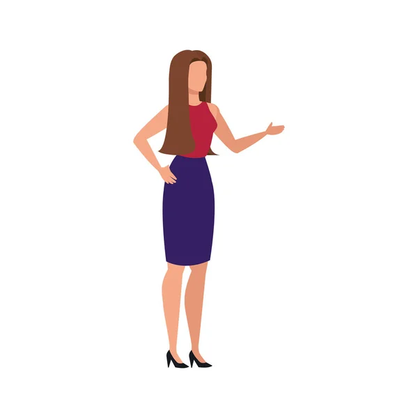 Business woman elegant avatar character — Stock Vector