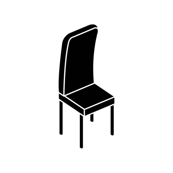 Силуэт деревянной мебели кресла изолированная икона — стоковый вектор