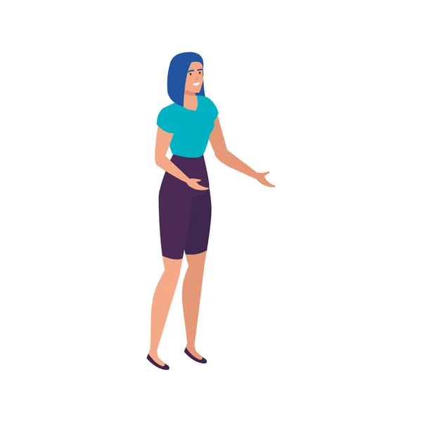 Hermosa mujer avatar carácter icono — Vector de stock