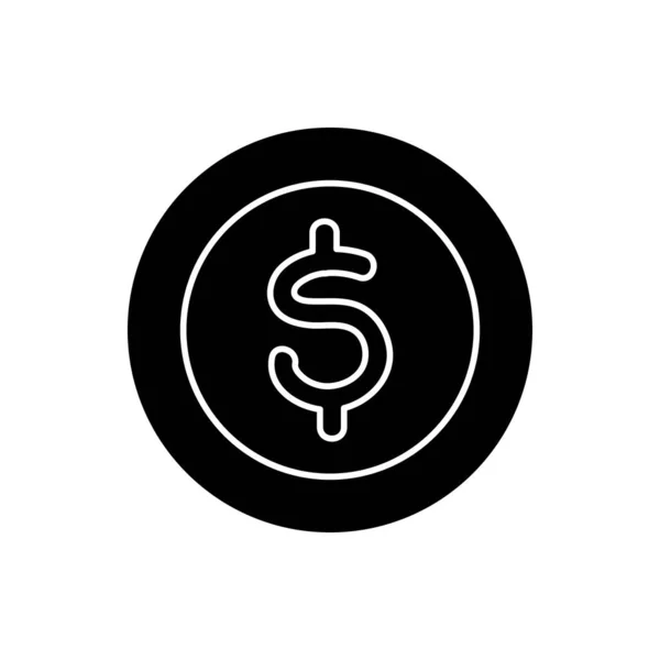 Silhouette of coin money cash isolated icon — стоковый вектор