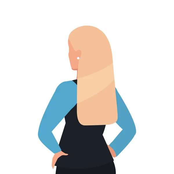 Mujer de negocios espalda carácter avatar elegante — Vector de stock