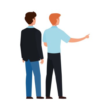 Geri iş adamları zarif Avatar karakter simgesi