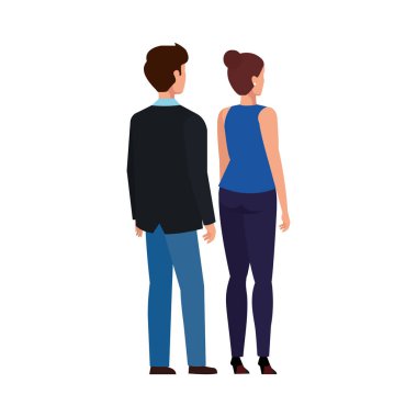 Geri iş çift zarif Avatar karakter