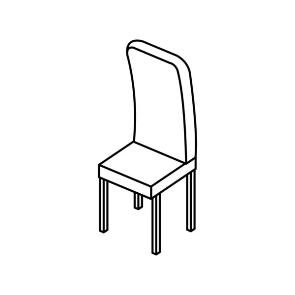 Mobilier scaun din lemn linie stil pictogramă — Vector de stoc