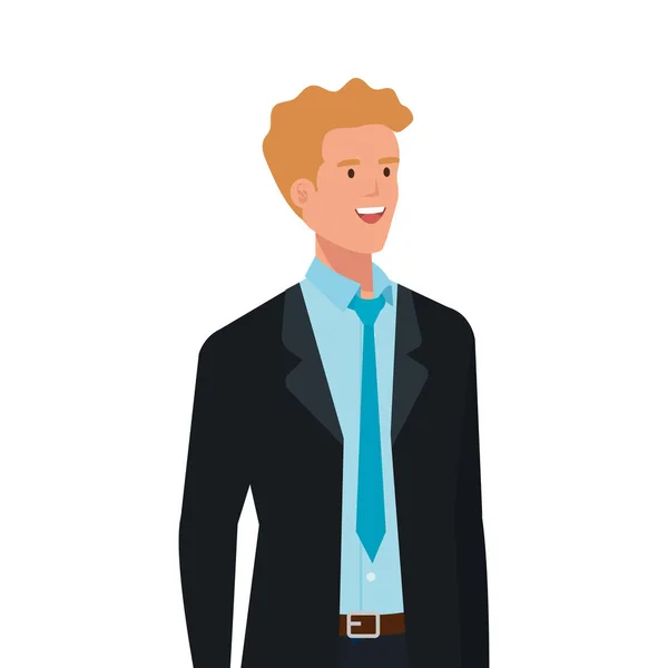 Hombre de negocios elegante icono de carácter avatar — Vector de stock