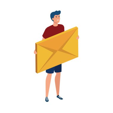 Avatar adam ve dijital simge vektör tasarımı