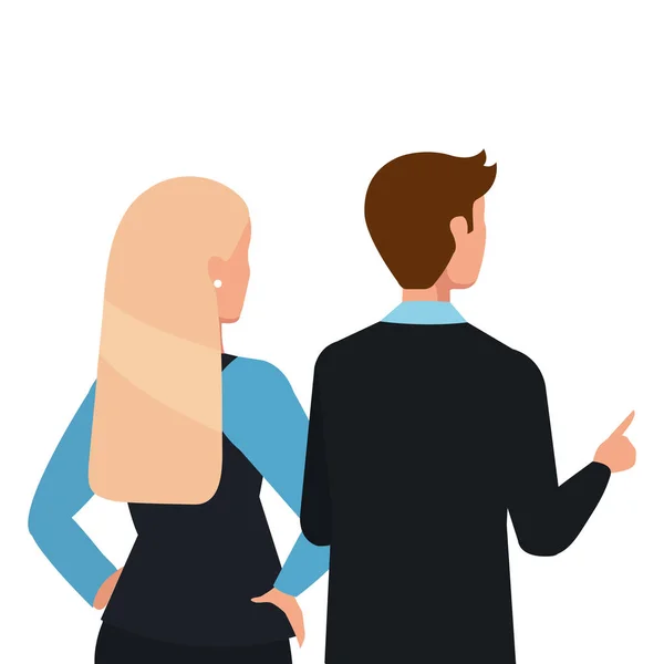 Back business ζευγάρι κομψό χαρακτήρα avatar — Διανυσματικό Αρχείο