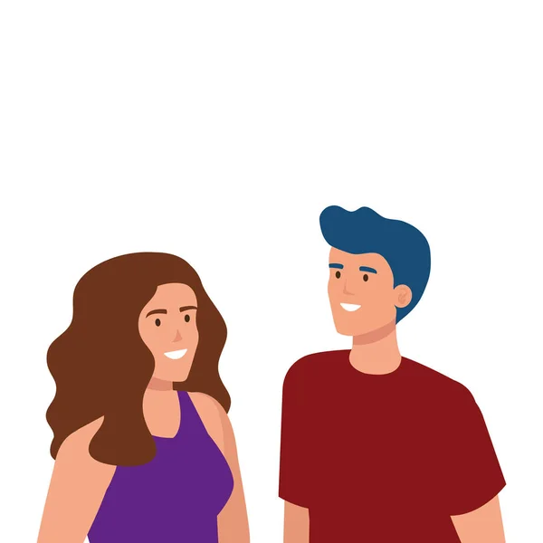 Mujer y hombre diseño de vectores avatar — Vector de stock