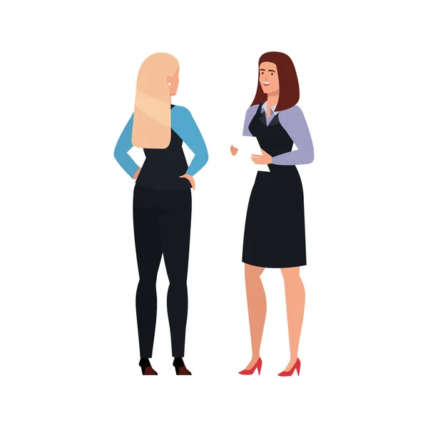 Mujeres de negocios carácter avatar elegante — Vector de stock