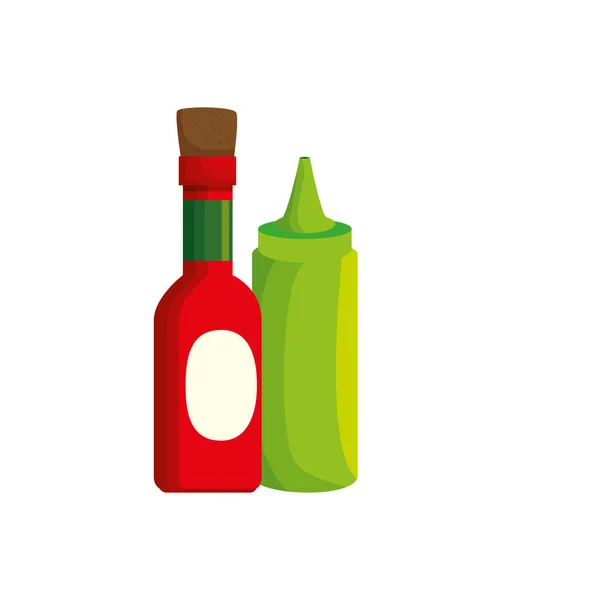 Conjunto de deliciosas salsas icono aislado — Vector de stock